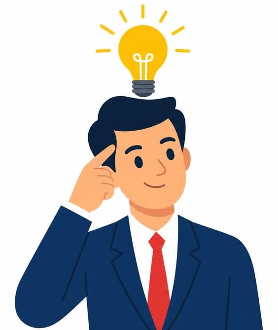 Trader with a light-bulb idea